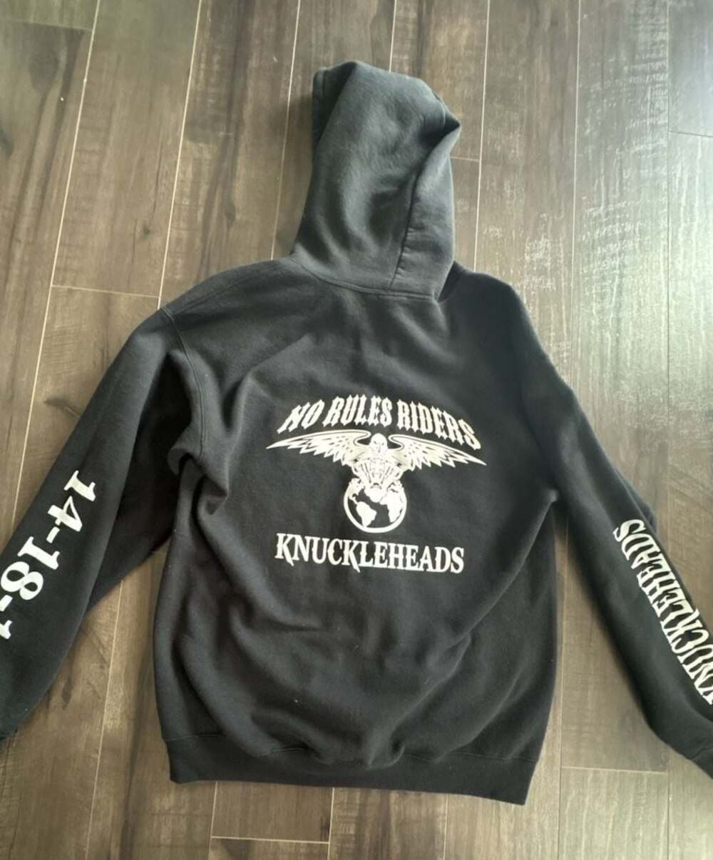 No Rules Riders Knuckleheads Custom Graphic Full-Zip Hoodie